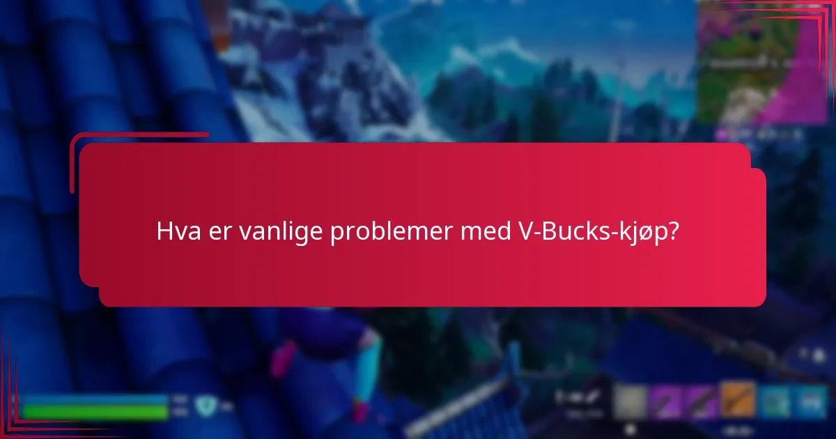 Hva er vanlige problemer med V-Bucks-kjøp?