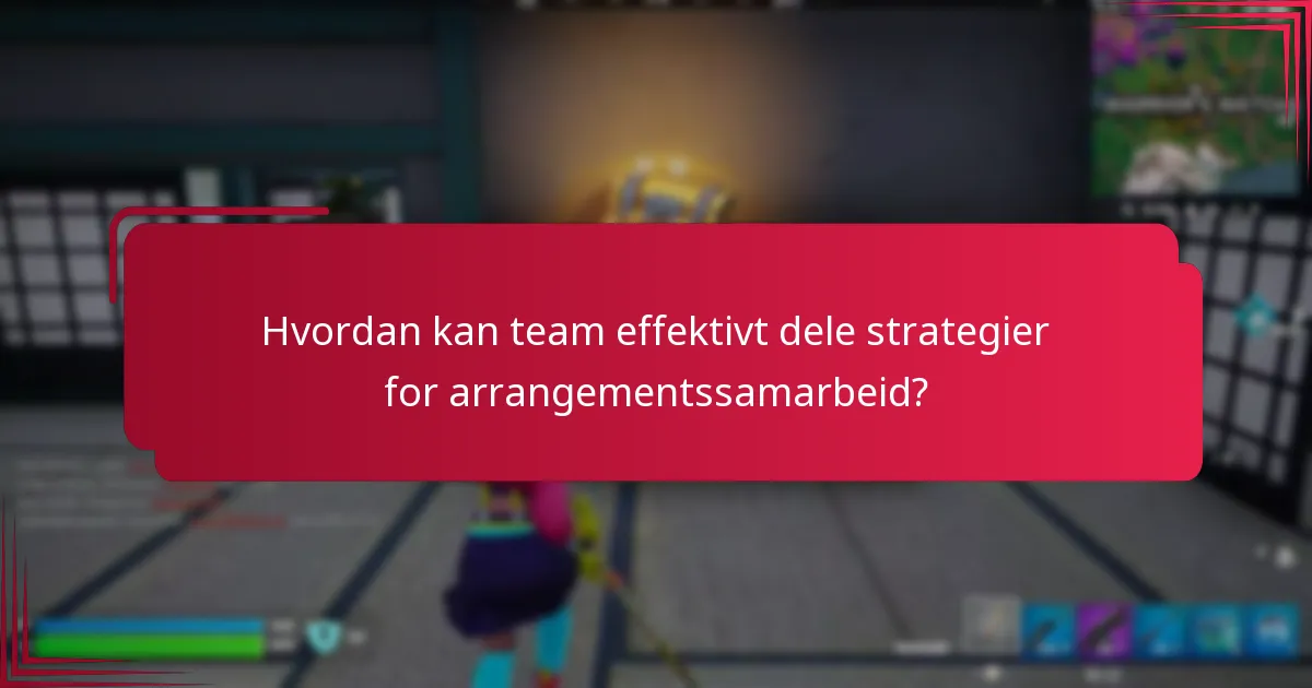 Hvordan kan team effektivt dele strategier for arrangementssamarbeid?