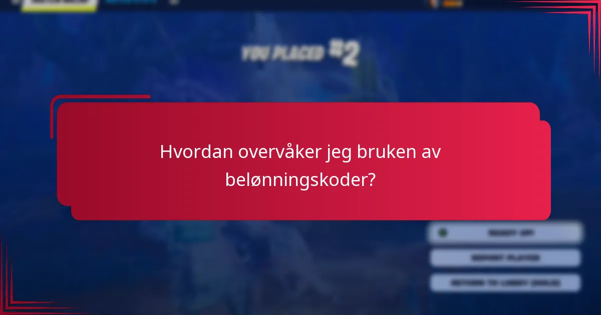 Hvordan overvåker jeg bruken av belønningskoder?