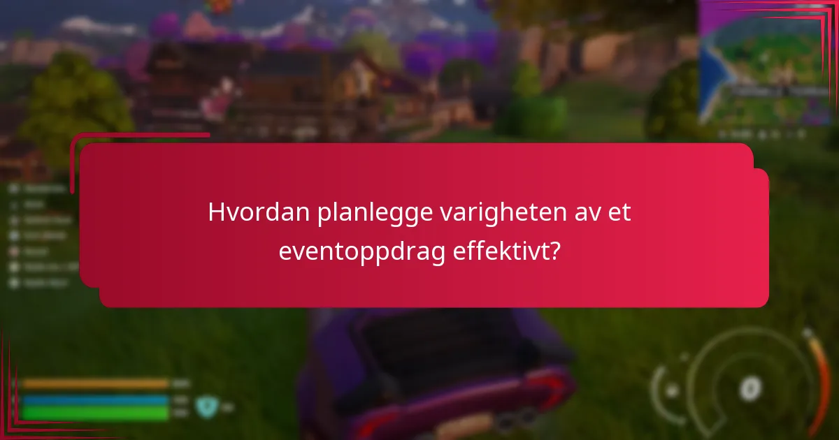 Hvordan planlegge varigheten av et eventoppdrag effektivt?