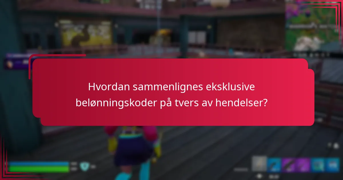 Hvordan sammenlignes eksklusive belønningskoder på tvers av hendelser?