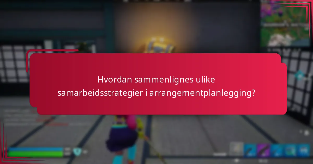 Hvordan sammenlignes ulike samarbeidsstrategier i arrangementplanlegging?